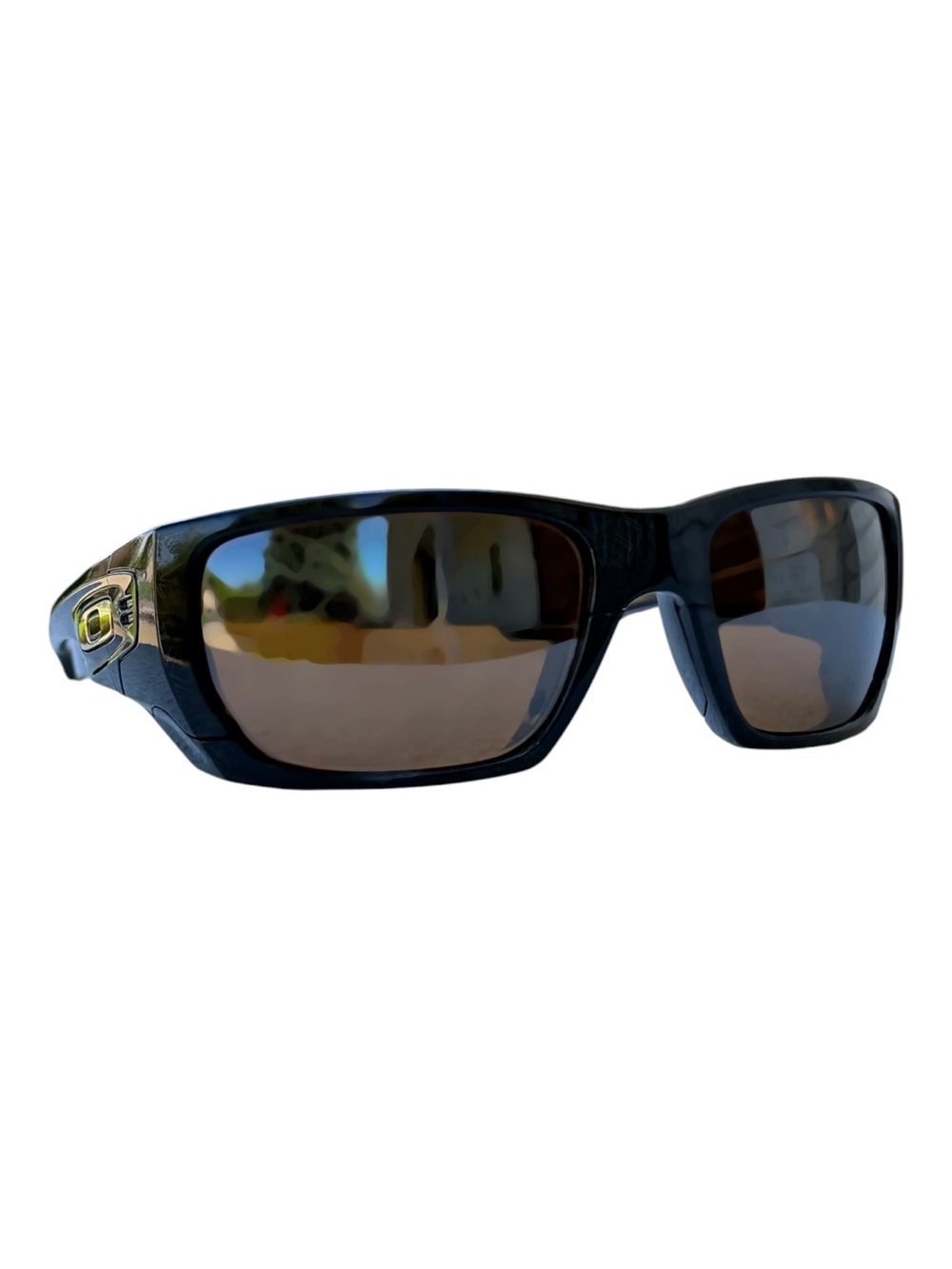 Oakley Style Switch Sunglasses Gold Icon Logo Distressed Texture Frame Wrap